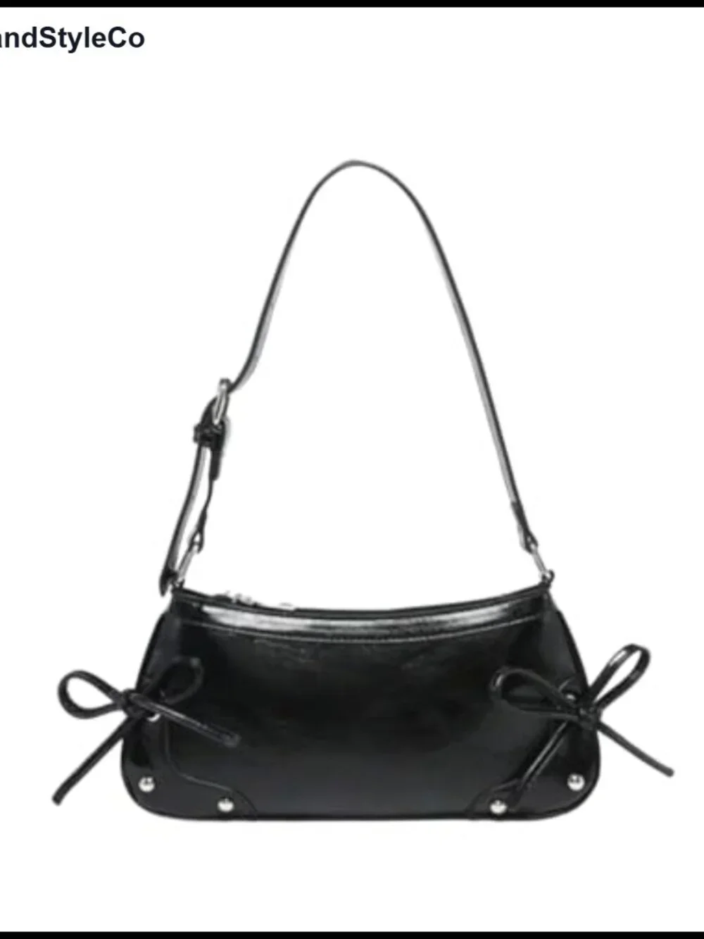 Faux Leather Leopard Studded Shoulder Bag Y2k Purse Clutch Bow